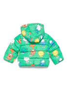 Piumino per neonati Stella McCartney Kids verde con stampa di personaggi - Rubino Kids