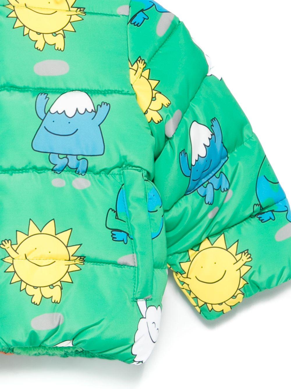 Piumino per neonato Stella McCartney Kids verde con stampa di personaggi - Rubino Kids