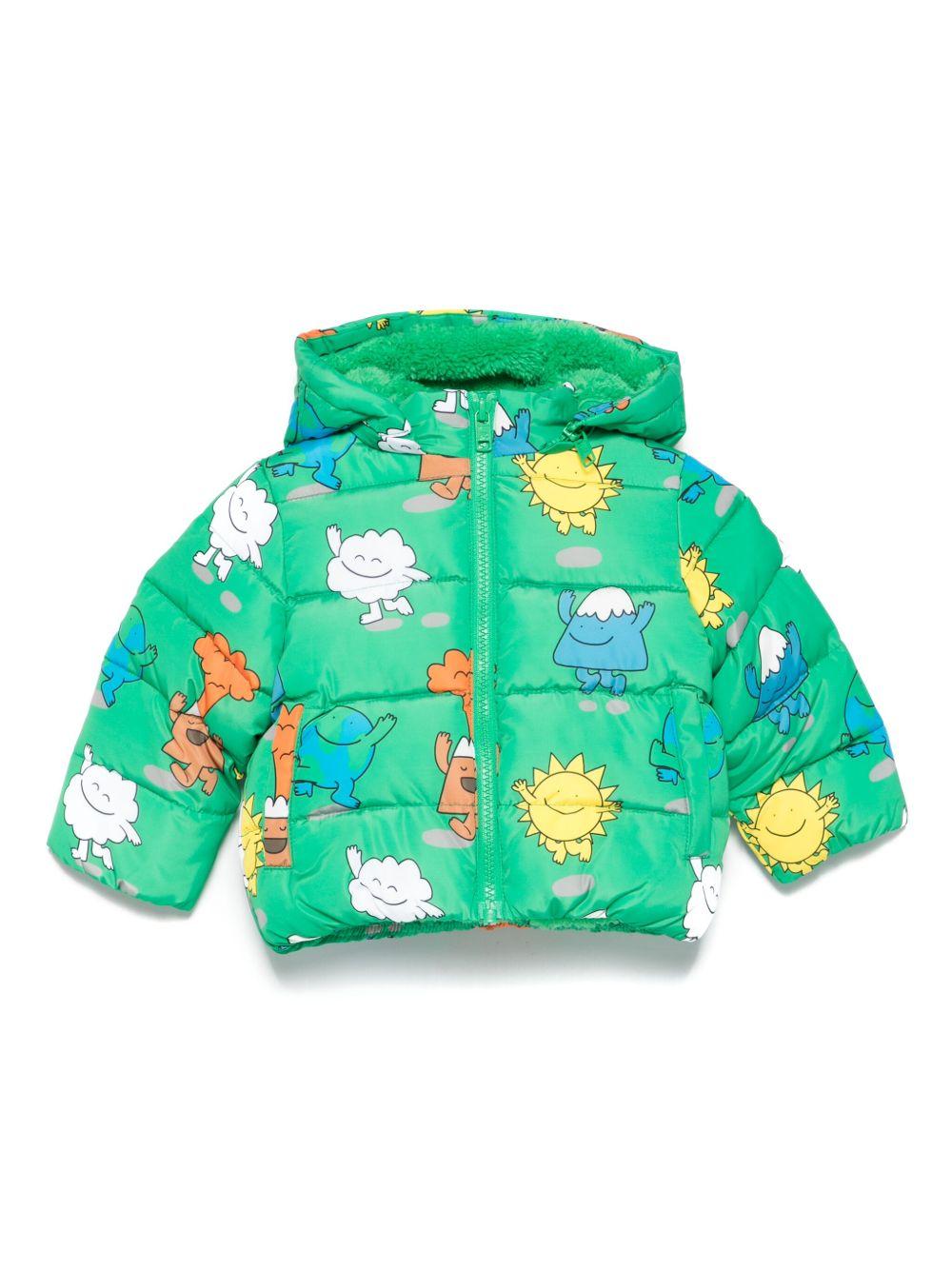 Piumino per neonato Stella McCartney Kids verde con stampa di personaggi - Rubino Kids