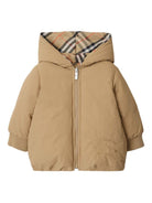 Piumino reversibile per neonato Burberry Kids marrone a quadri - Rubino Kids