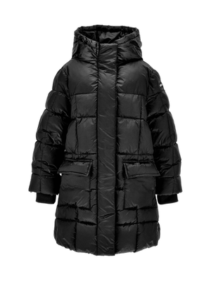 Monnalisa black quilted down jacket for girls with hood