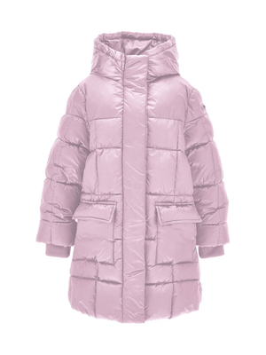 Monnalisa pink quilted down jacket for girls with hood