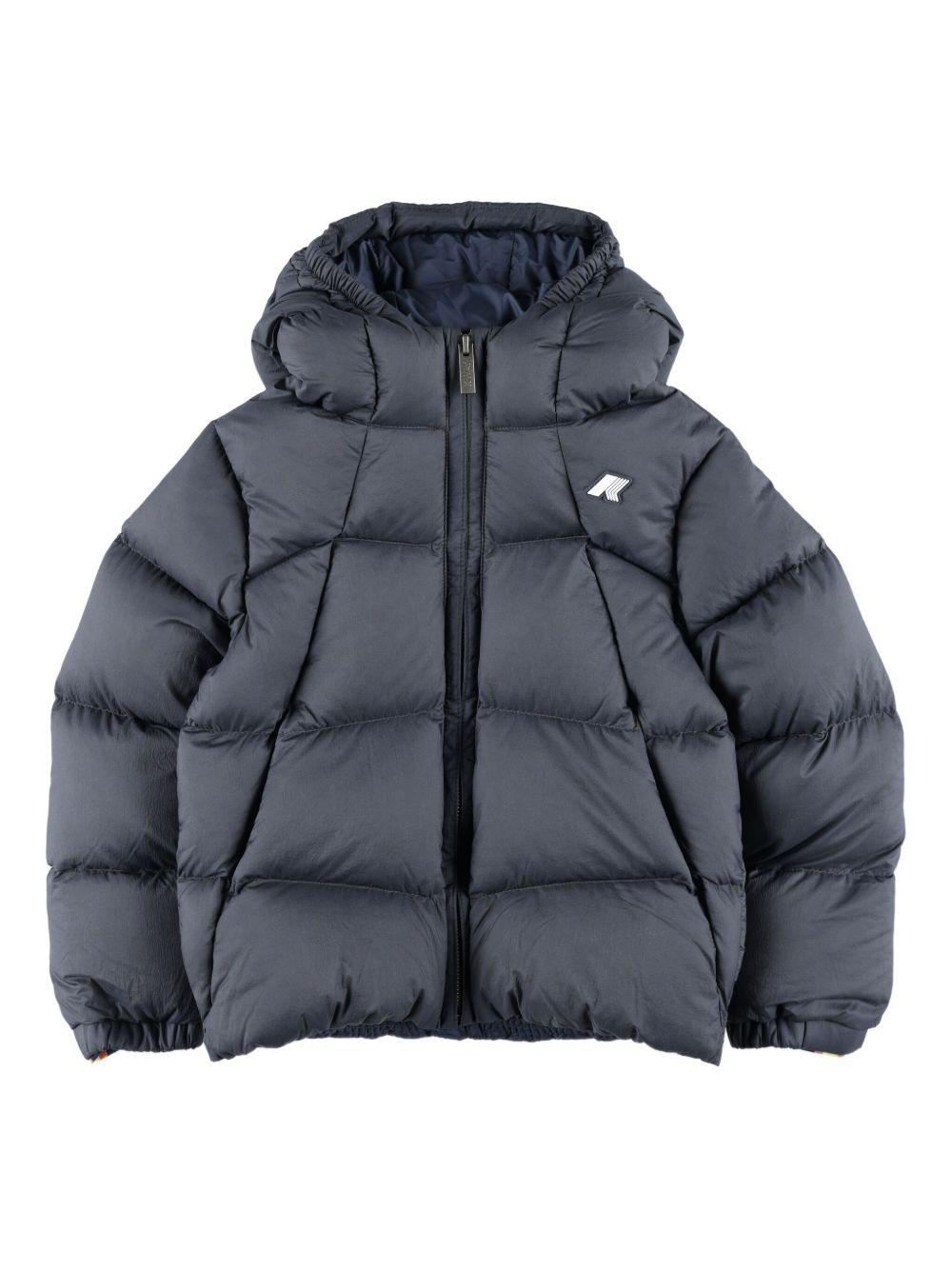 Piumino trapuntato per bambino K Way Kids blu con cappuccio - Rubino Kids