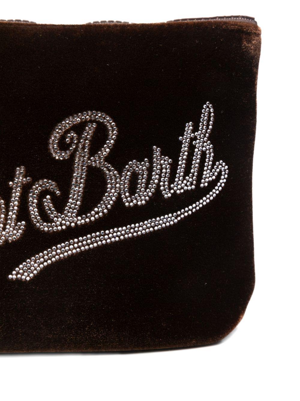 Pochette per bambina MC2 Saint Barth kids marrone con logo in paillettes - Rubino Kids