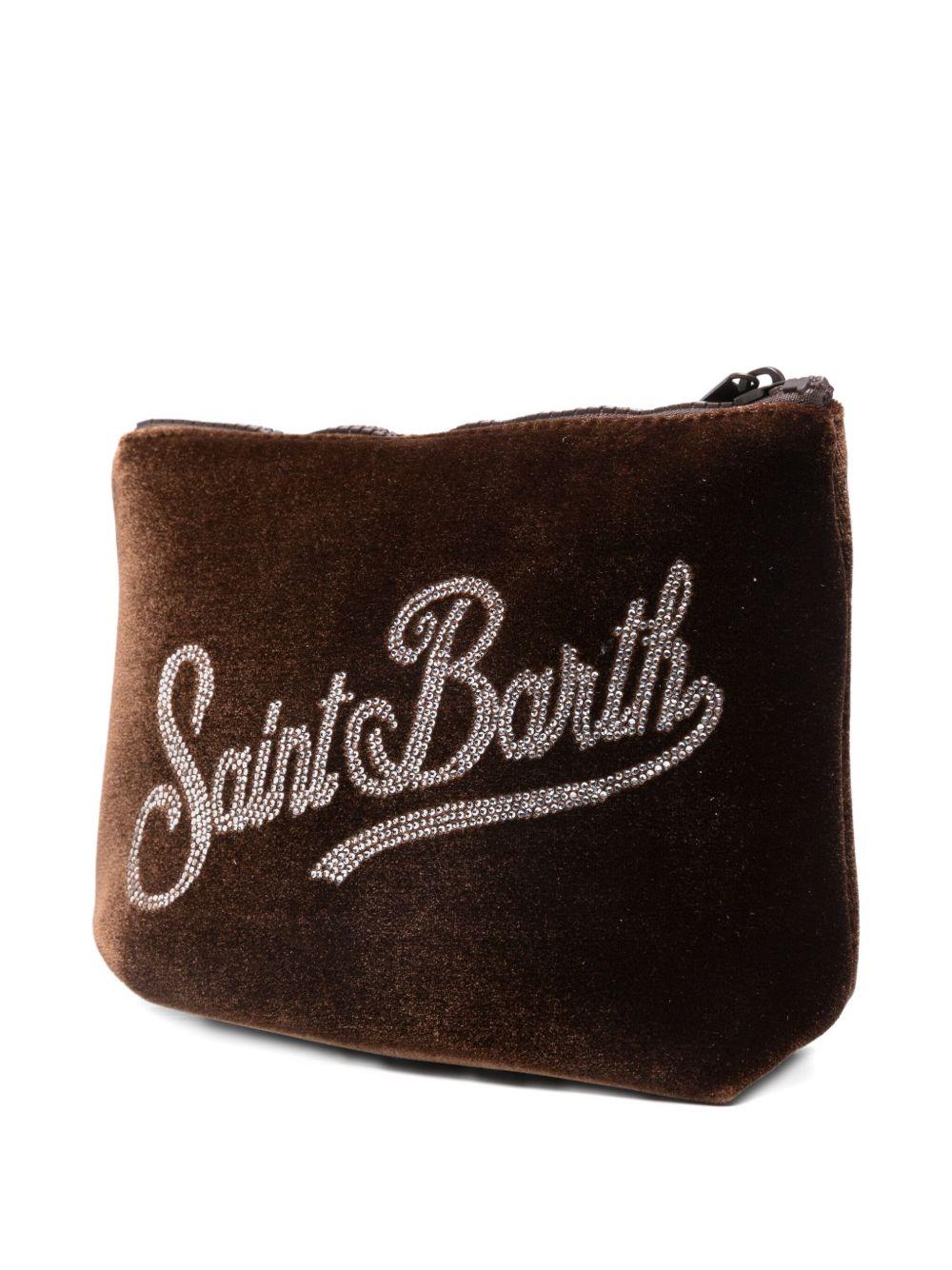 Pochette per bambina MC2 Saint Barth kids marrone con logo in paillettes - Rubino Kids