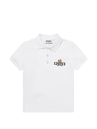 Polo da bambino Moschino Kids bianca con stampa orsacchiotto - Rubino Kids