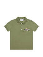 Polo da bambino Moschino Kids verde con stampa orsacchiotto - Rubino Kids