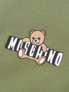 Polo da bambino Moschino Kids verde con stampa orsacchiotto - Rubino Kids