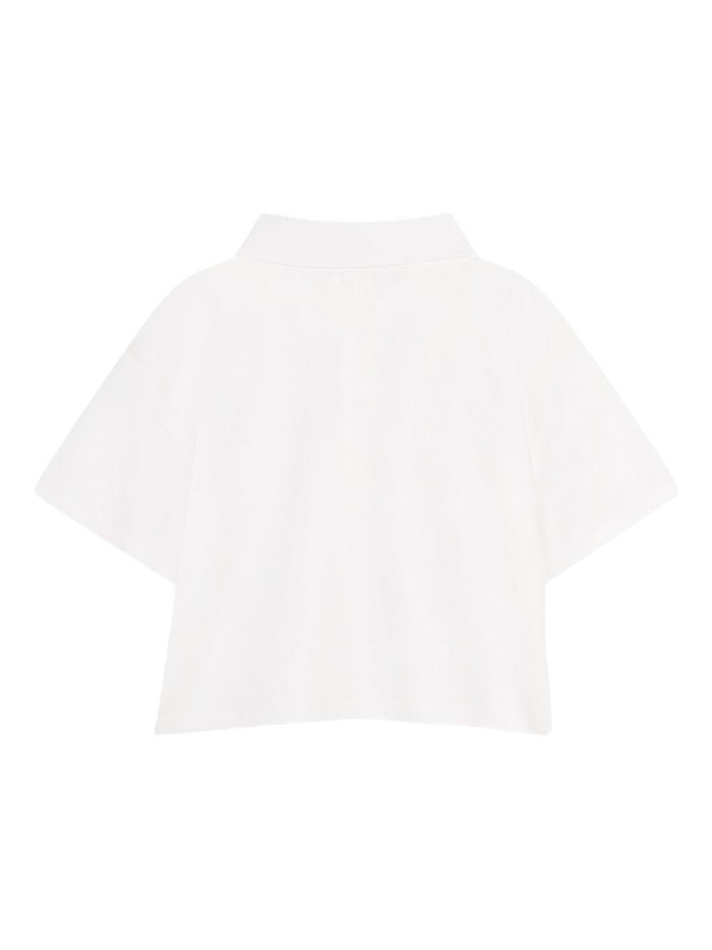 Polo per bambina The Marc Jacobs Kids bianca con decorazione - Rubino Kids