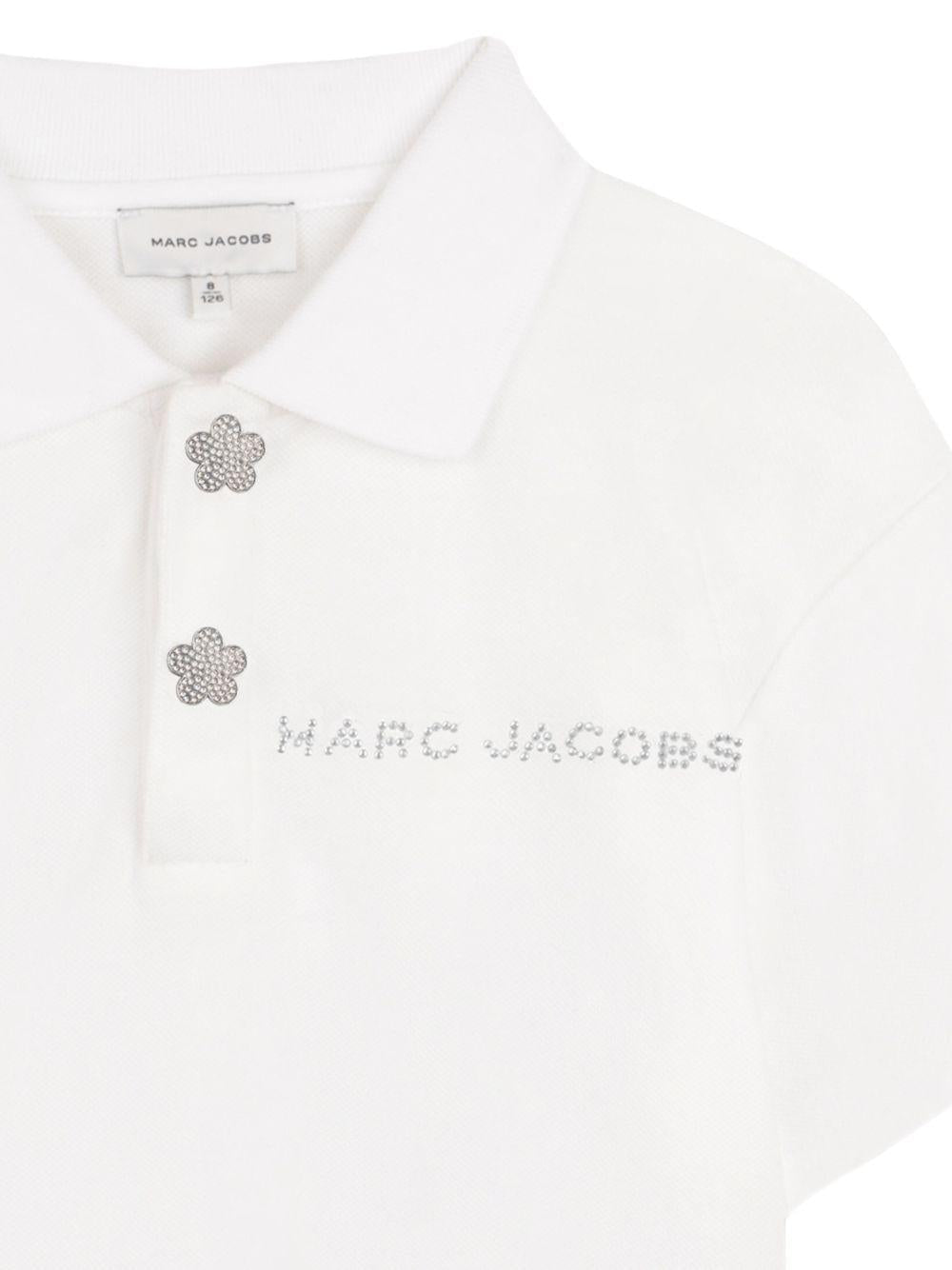 Polo per bambina The Marc Jacobs Kids bianca con decorazione - Rubino Kids
