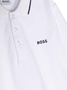 Polo per bambino Boss Kids bianca con stampa logo sul petto - Rubino Kids