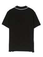 Polo per bambino boss Kids nera con stampa logo sul petto - Rubino Kids