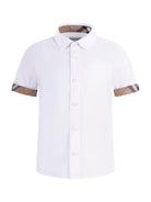 Polo per bambino Burberry Kids bianca con colletto a punta - Rubino Kids