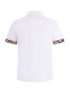 Polo per bambino Burberry Kids bianca con colletto a punta - Rubino Kids