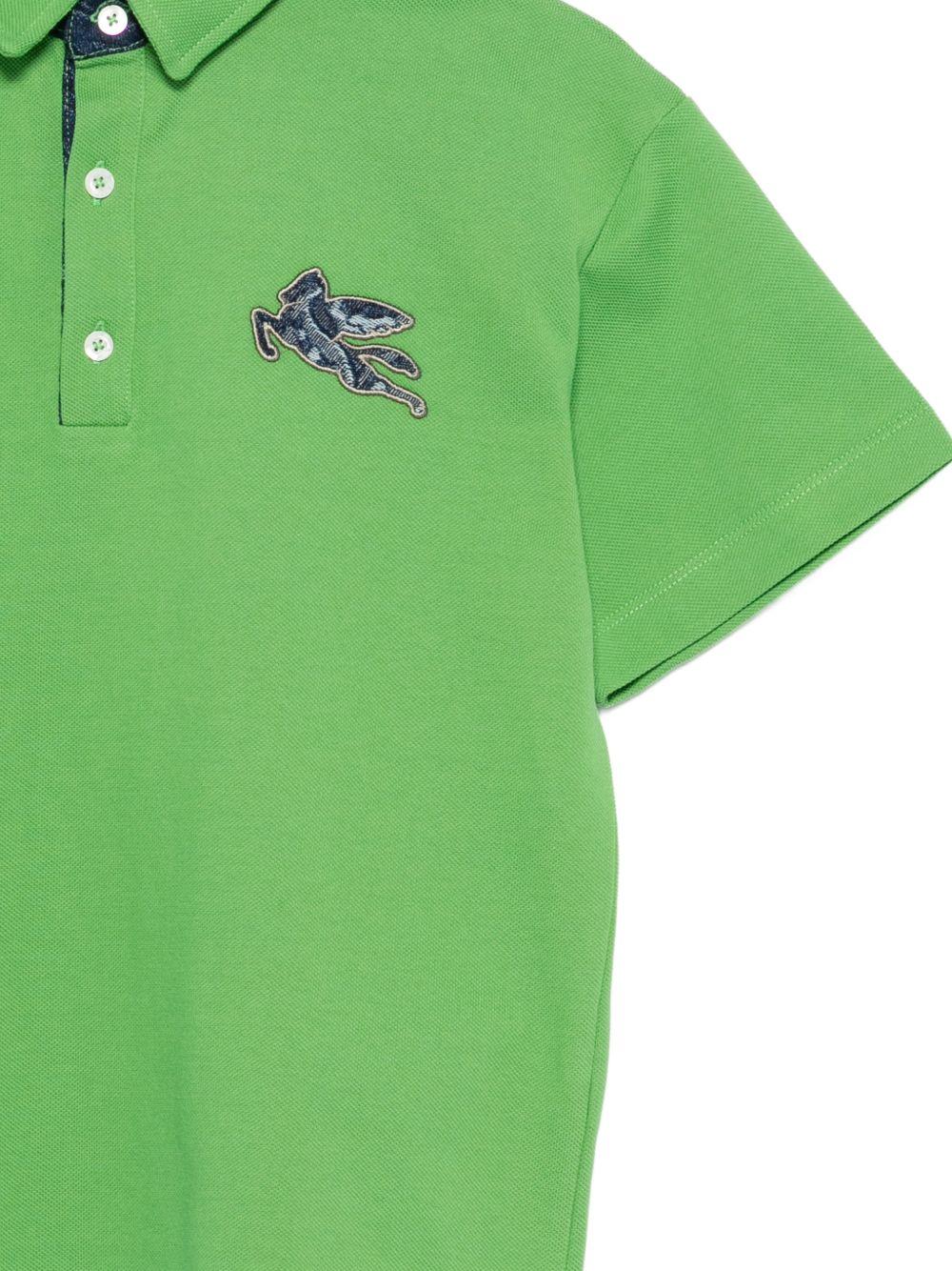 Polo per bambino Etro Kids verde con dettaglio sul petto - Rubino Kids