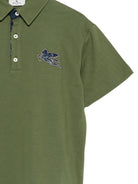 Polo per bambino Etro Kids verde con logo applicato - Rubino Kids