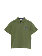 Polo per bambino Etro Kids verde con logo applicato - Rubino Kids