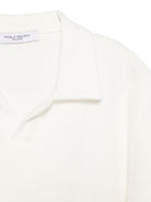 Polo per bambino Paolo Pecora Kids bianco in maglia con effetto raschel - Rubino Kids