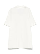 Polo per bambino Paolo Pecora Kids bianco in maglia con effetto raschel - Rubino Kids