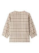 Polo per neonato Bonpoint beige con abbottonatura e motivo a quadri - Rubino Kids