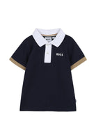 Polo per neonato Boss Kids multicolor con stampa logo sul petto - Rubino Kids