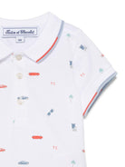 Polo per neonato Tartine Et Chocolat bianco con stampa grafica - Rubino Kids