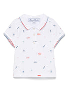 Polo per neonato Tartine Et Chocolat bianco con stampa grafica - Rubino Kids