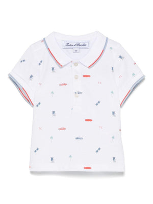 Polo per neonato Tartine Et Chocolat bianco con stampa grafica