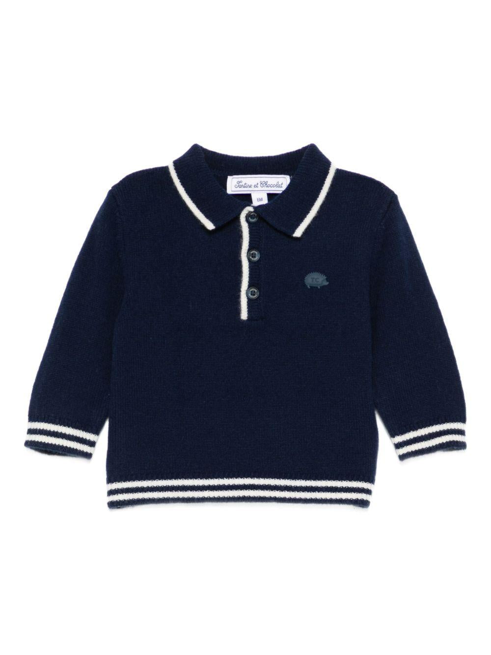 Polo per neonato Tartine Et Chocolat blu con motivo riccio - Rubino Kids