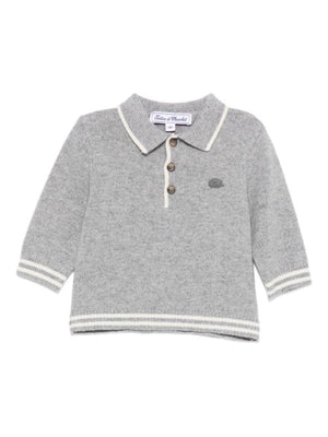 Polo per neonato Tartine Et Chocolat grigia con colletto polo