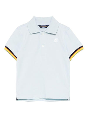 K Way Kids light blue Vincent polo shirt for newborns with straight hem