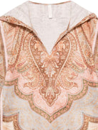 Poncho leggero per bambina Zimmermann Kids beige con cappuccio fantasia Awaken - Rubino Kids