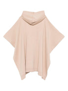 Poncho per bambina Fendi Kids beige con finiture con motivo FF - Rubino Kids