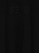Poncho per bambina Fendi Kids nero con cappuccio con motivo FF - Rubino Kids