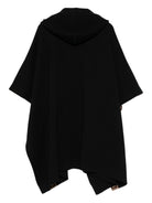 Poncho per bambina Fendi Kids nero con cappuccio con motivo FF - Rubino Kids