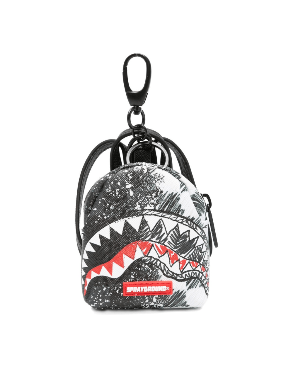 Portachiavi per bambino Sprayground Kid nero con stampa squalo - Rubino Kids