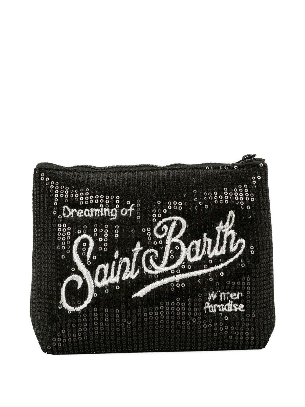 Pouch per bambina MC2 Saint Barth Kids nera con decorazione con paillettes - Rubino Kids