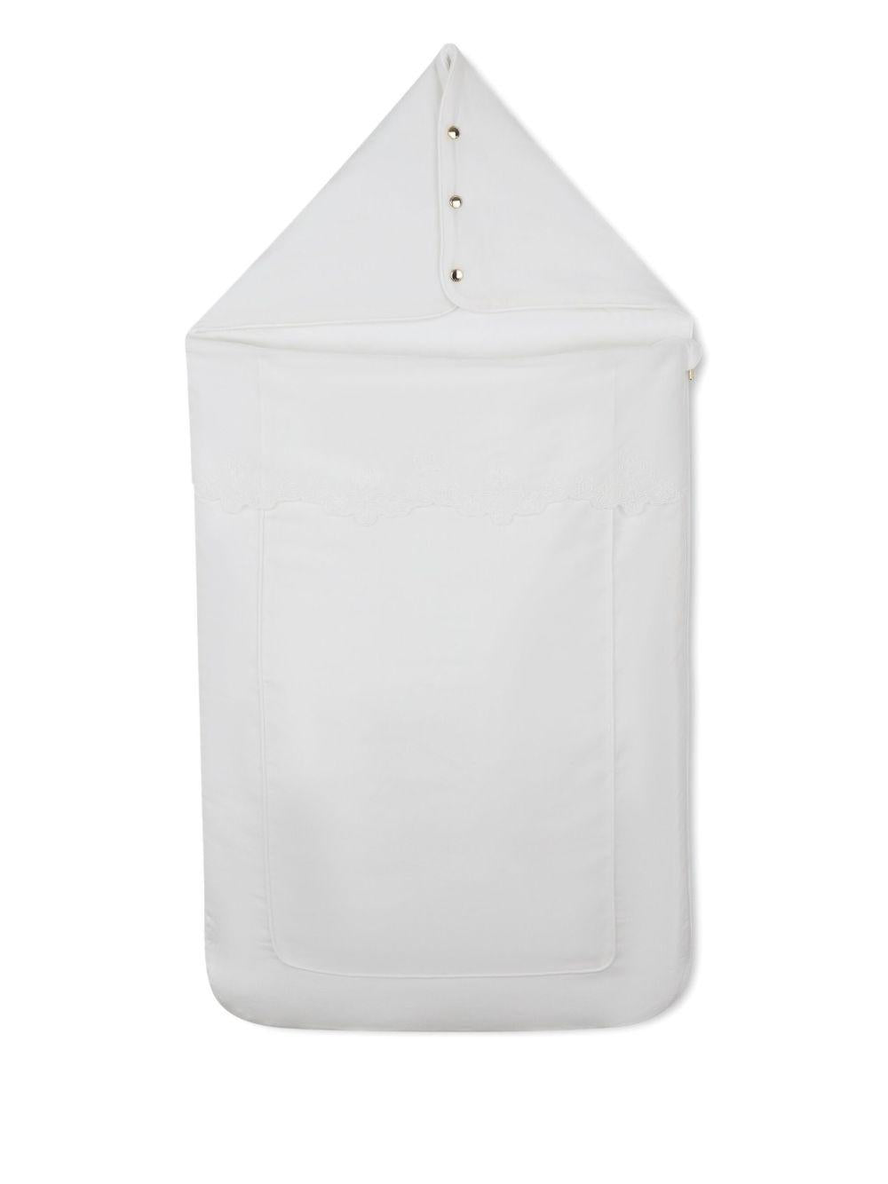 Sacco nanna per neonata Chloé Kids bianco con cappuccio - Rubino Kids