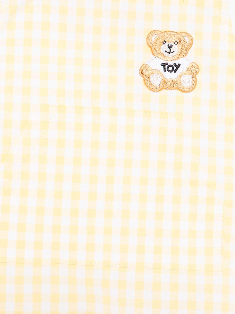 Salopette a quadretti per neonata Moschino Kids giallo con chiusura con bottone - Rubino Kids