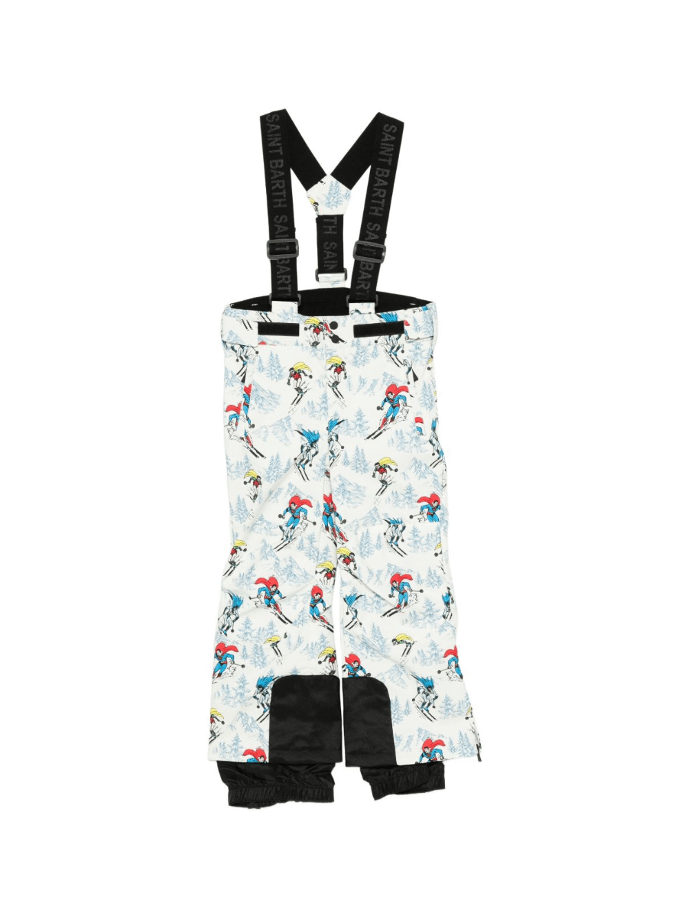 Salopette per bambino MC2 Saint Barth Kids bianca con stampa grafica con supereroi - Rubino Kids
