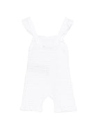 Salopette per neonata Balmain Kids bianca con ruches - Rubino Kids