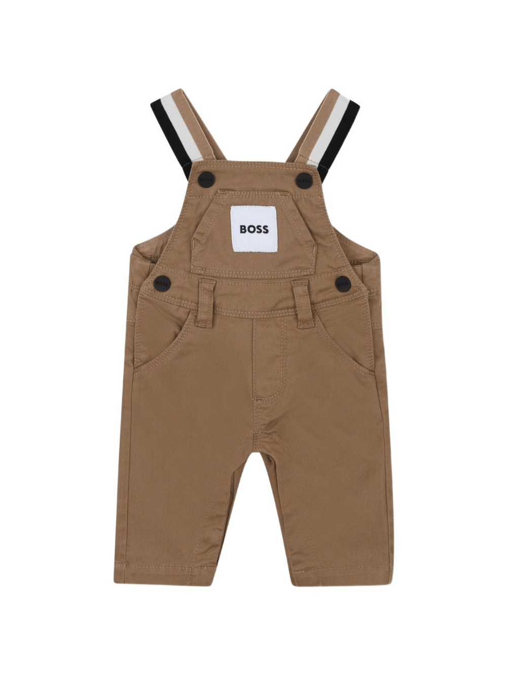 Salopette per neonato Boss Kids marrone con bretelle regolabili a righe - Rubino Kids