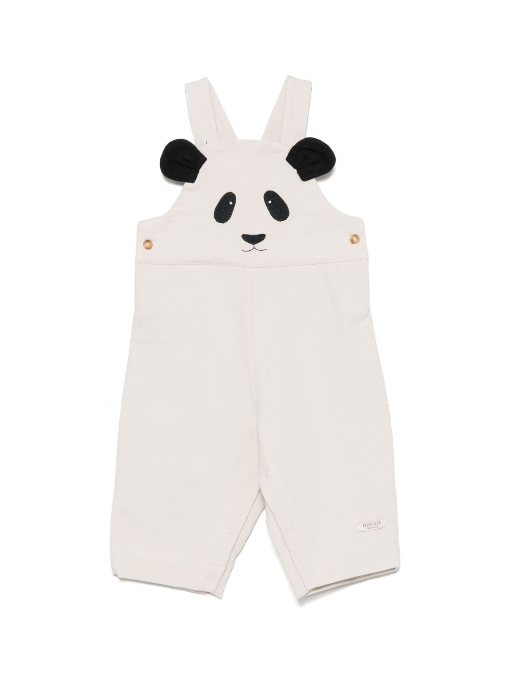 Salopette per neonato Donsje Kladi beige con applicazione con orecchie da animale - Rubino Kids