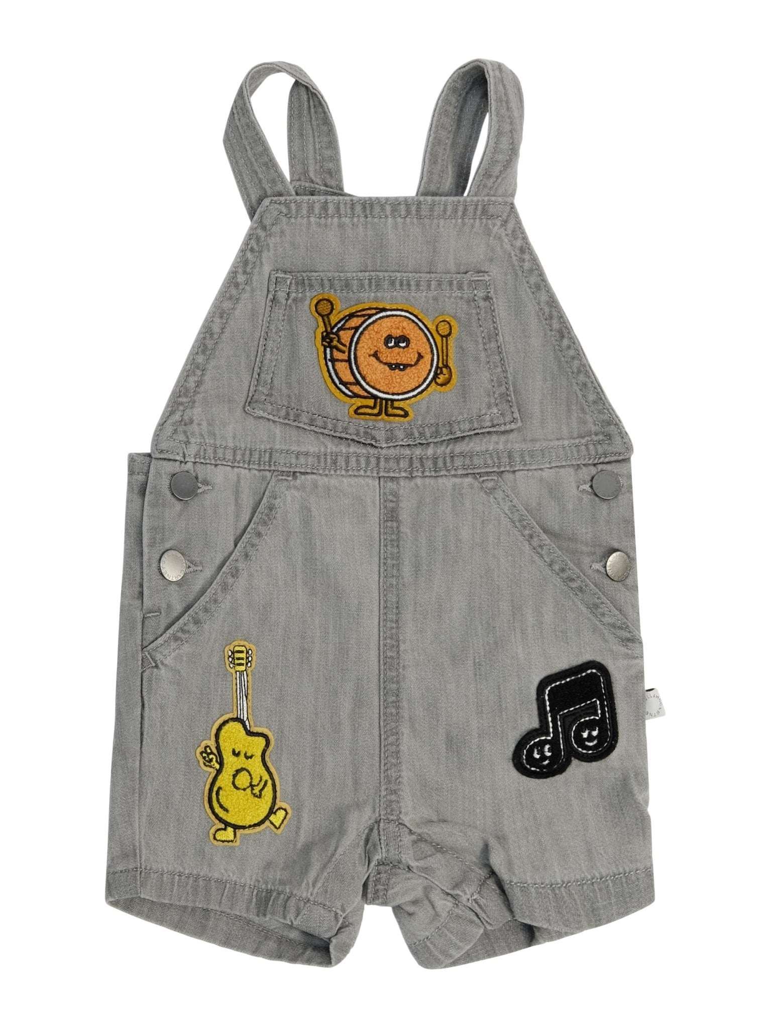 Salopette per neonato Stella McCartney Kids grigia con stampa grafica musicale - Rubino Kids