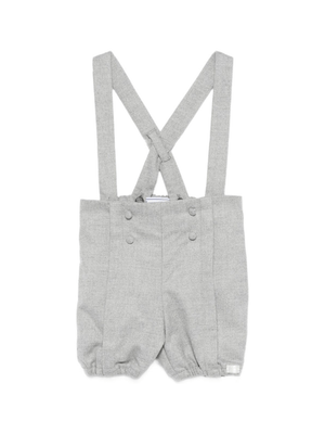 Tartine Et Chocolat grey baby overalls with ruffled hem