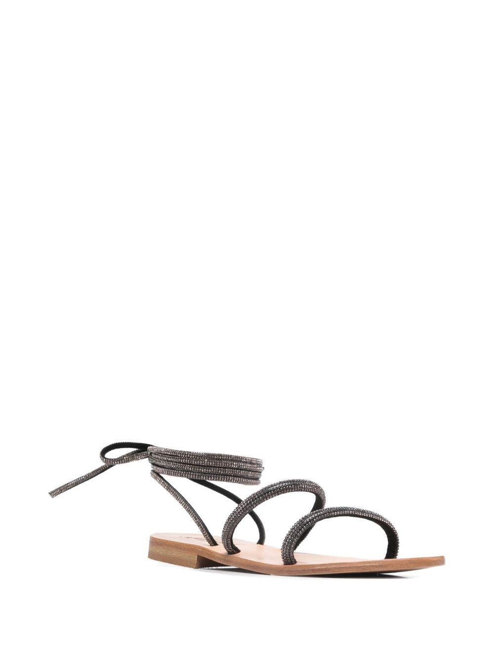 Sandali da donna MC2 Saint Barth nero con laccio alla caviglia - Rubino Kids