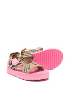Sandali per bambina Burberry Kids beige con motivo Vintage Check - Rubino Kids