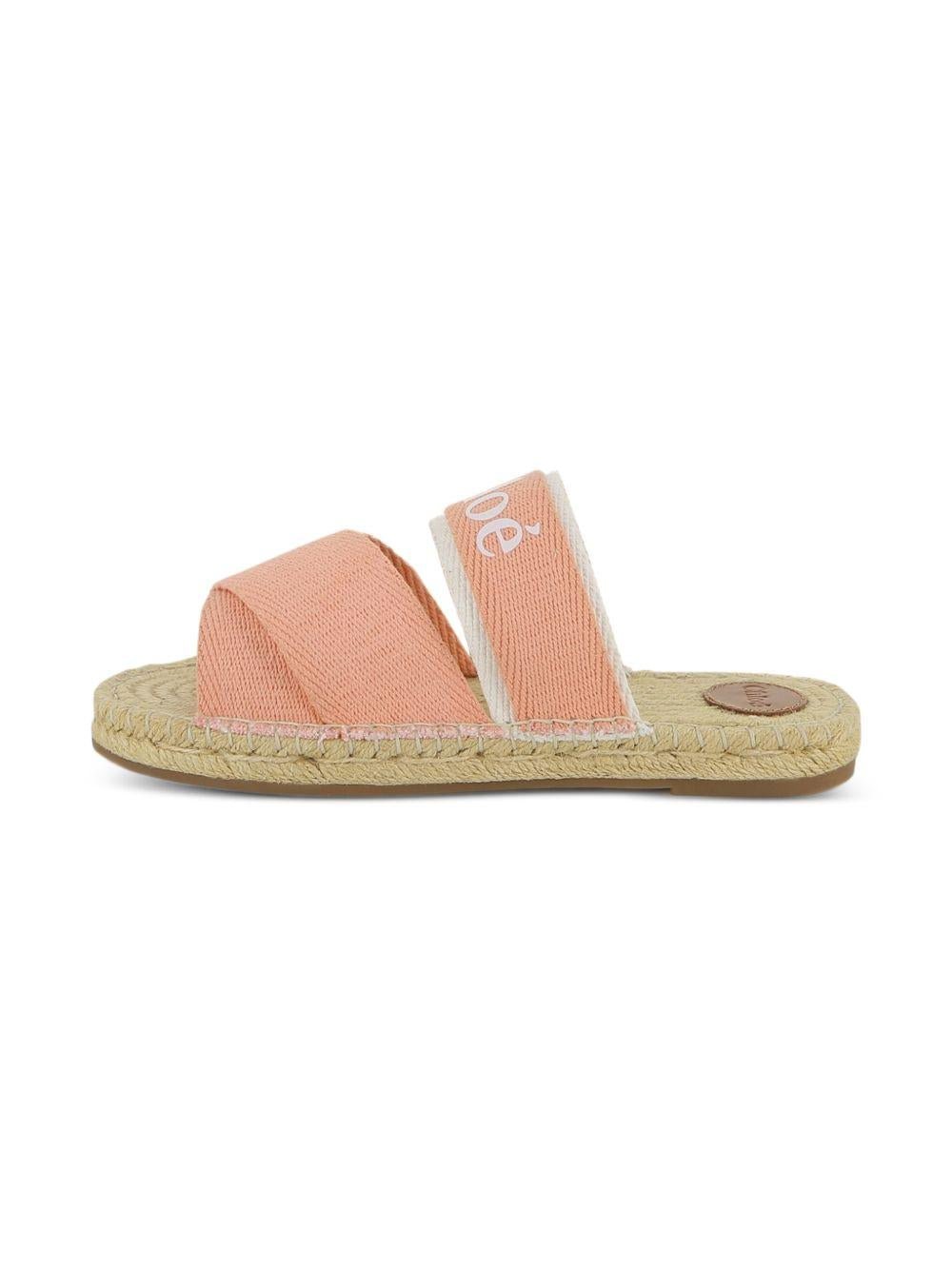 Sandali per bambina Chloé Kids rosa con fasce incrociate - Rubino Kids