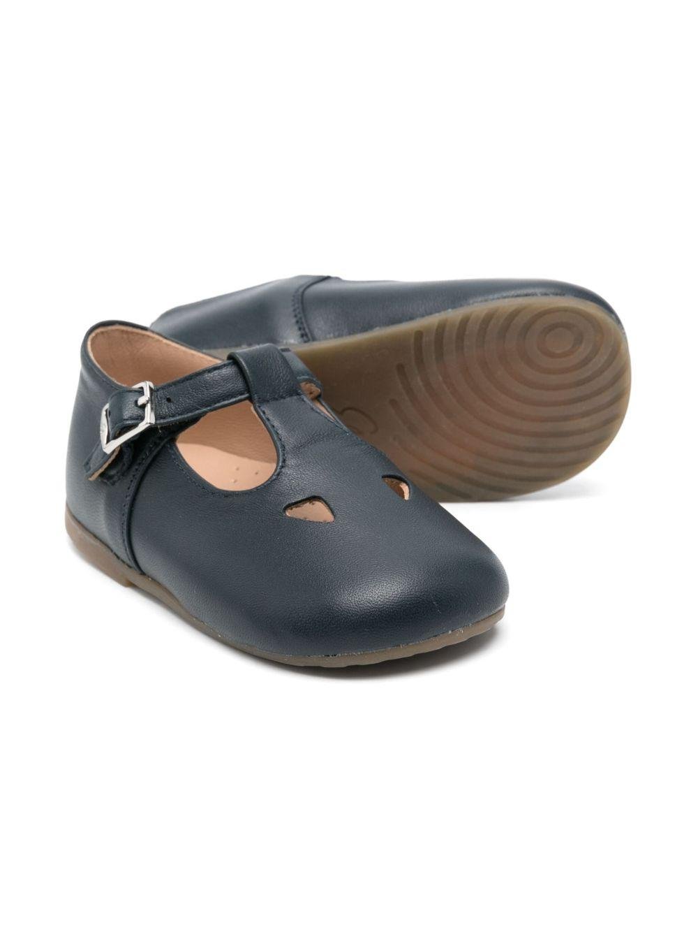 Sandali per bambina Eli1957 blu in pelle con chiusura laterale con fibbia - Rubino Kids