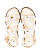 Sandali per bambina Elisabetta Franchi La Mia Bambina bianchi con dettaglio logo - Rubino Kids